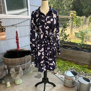 Joe Fresh Long Sleeve Orchid Print Dress XL